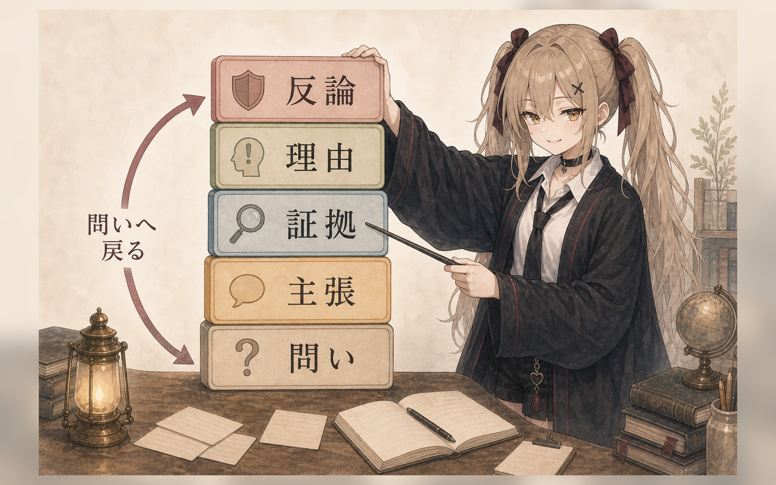論証は、主張・証拠・理由・反論への応答で解釈を支える。